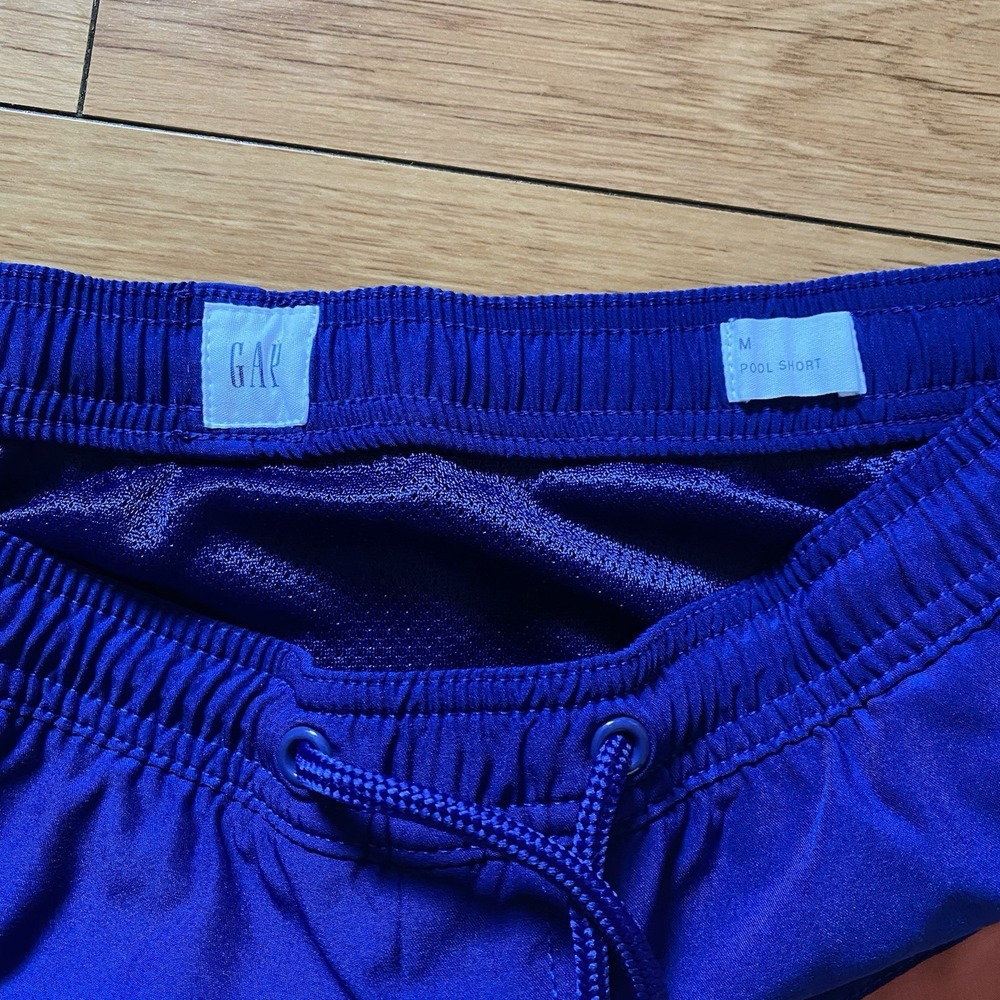 Gap Swim Trunks Mens Medium Blue Yellow Shorts Beachwear Pool Swimming Preppy - Picture 2 of 5